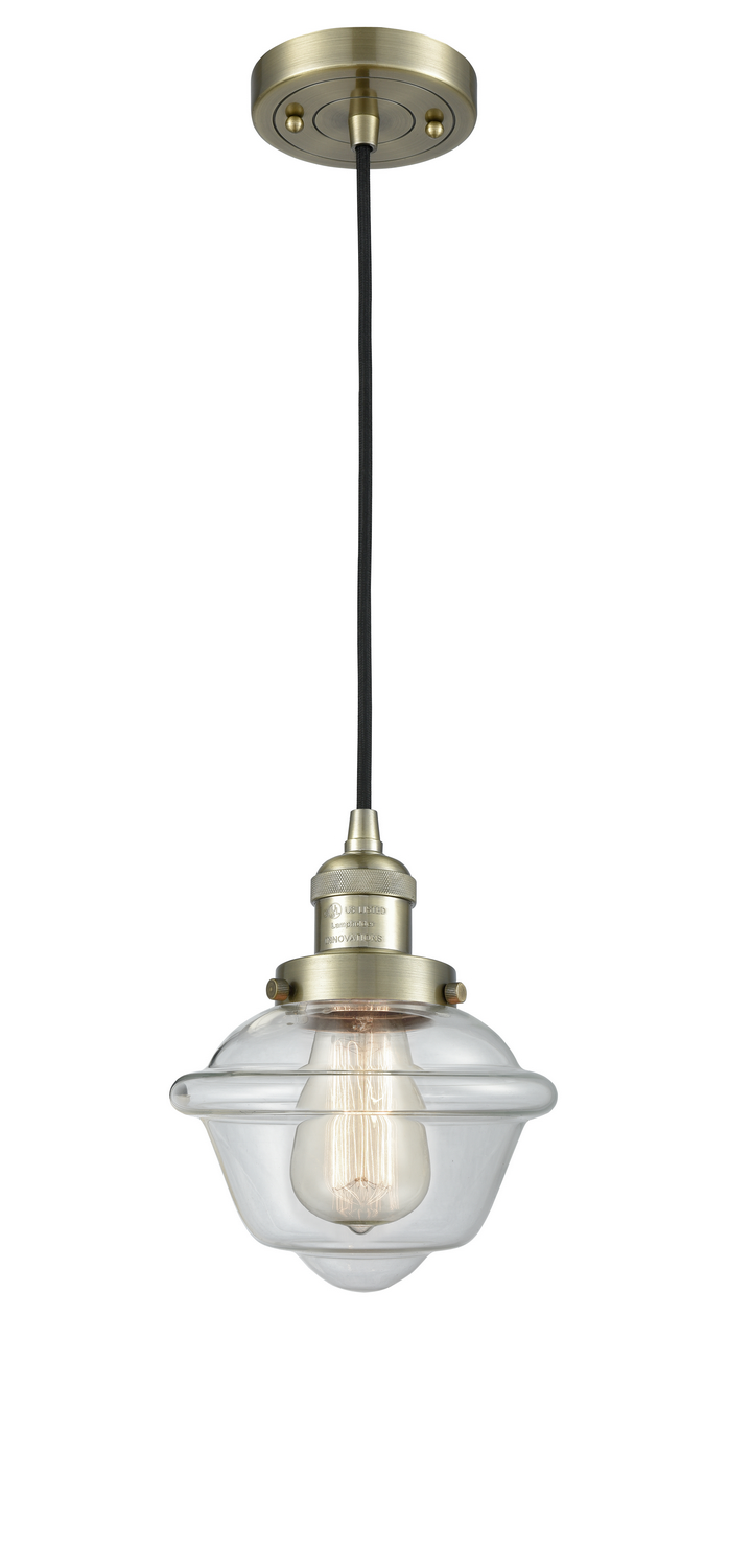 One Light Mini Pendant by Innovations - Franklin Restoration Collection, Antique Brass Finish - 201C-AB-G532