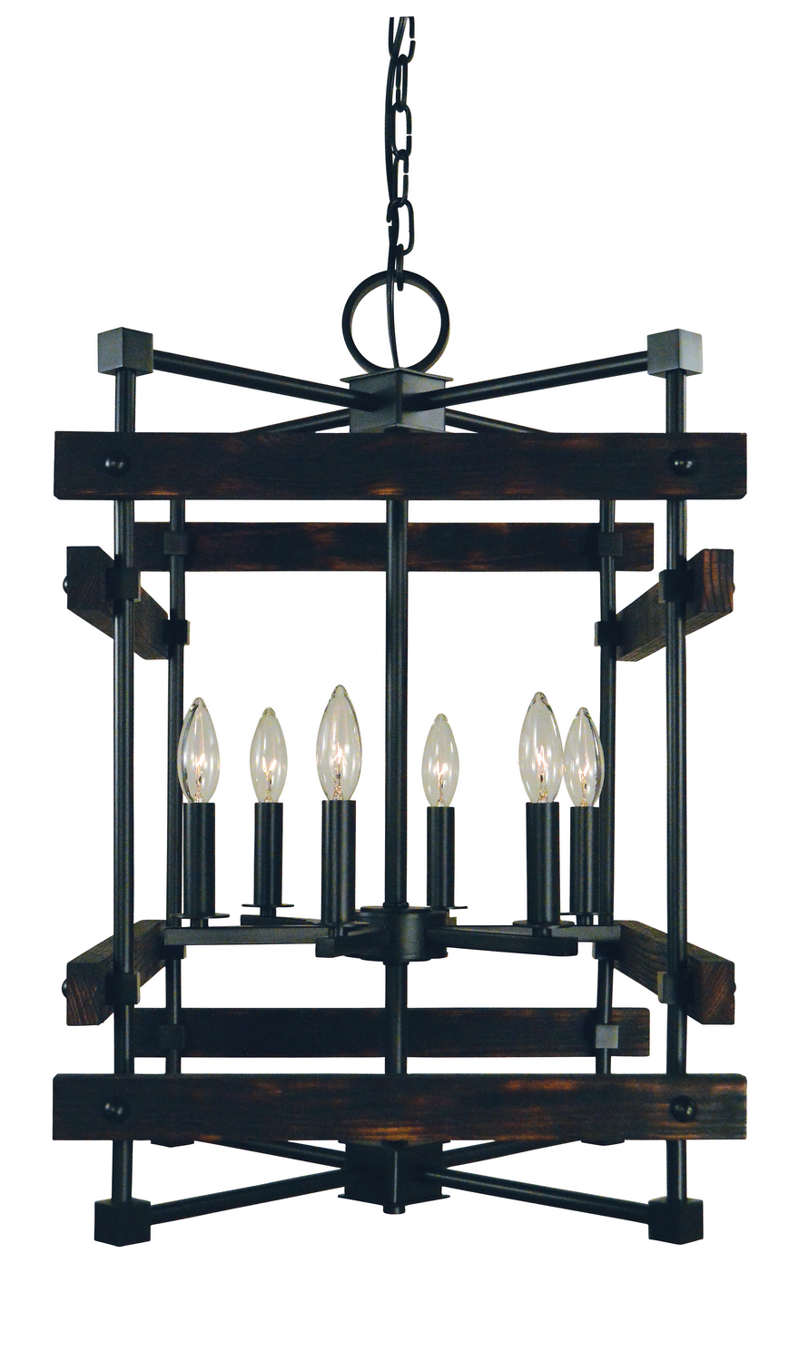 Framburg Rustic Chic Six Light Chandelier in Matte Black - 5276 MBLACK