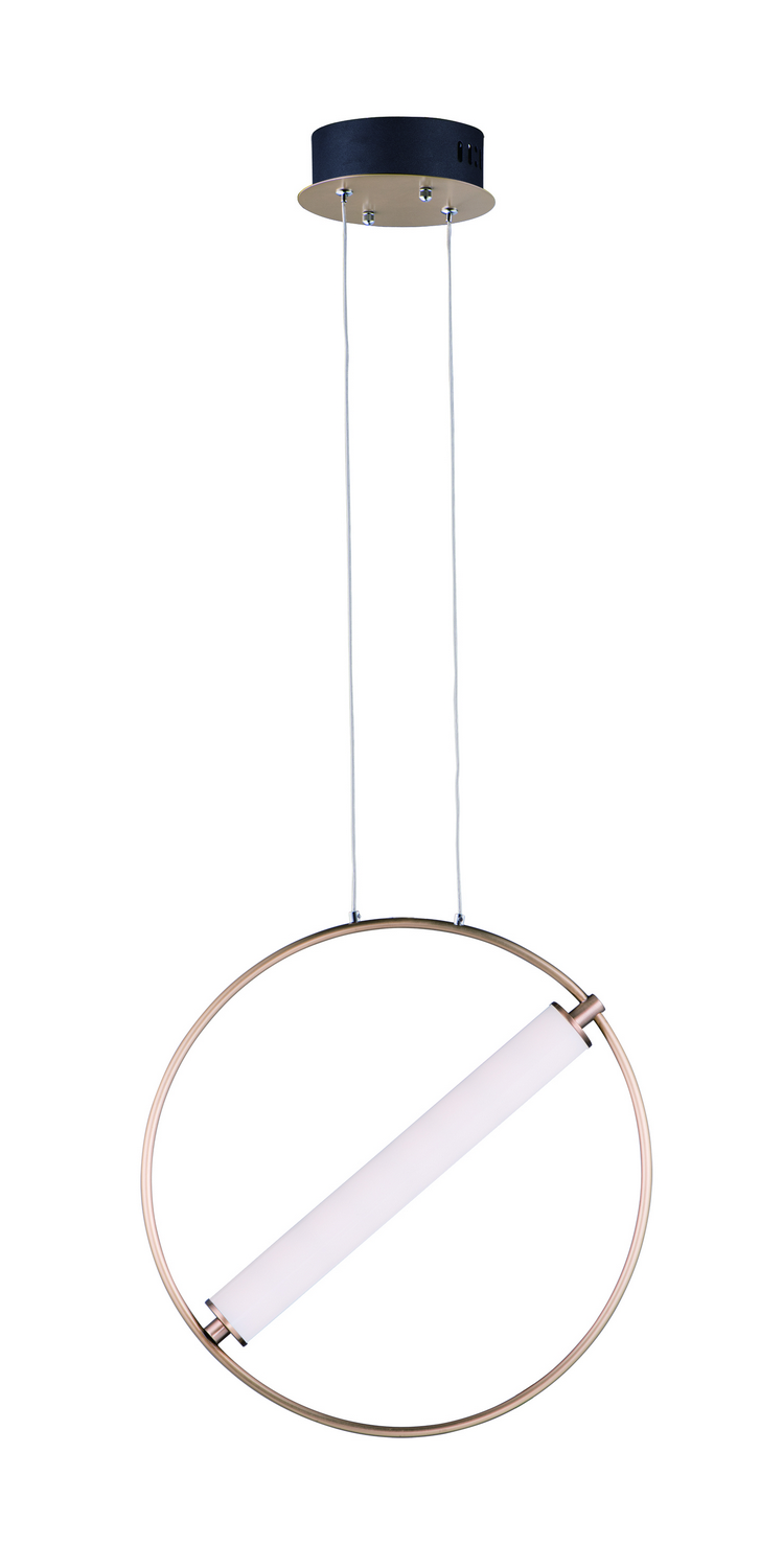 Flare 1-Light LED Pendant in Black with Soft Gold