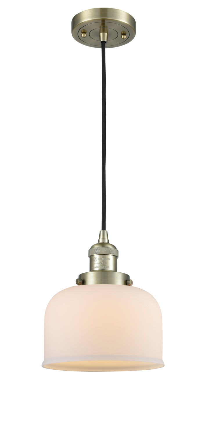 One Light Mini Pendant by Innovations - Franklin Restoration Collection, Antique Brass Finish - 201C-AB-G71