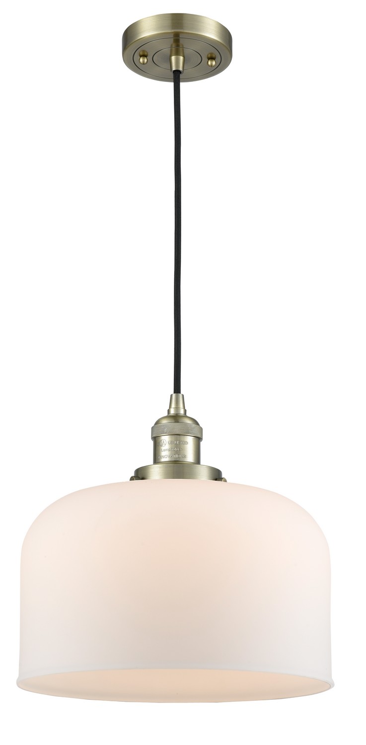 One Light Mini Pendant by Innovations - Franklin Restoration Collection, Antique Brass Finish - 201C-AB-G71-L