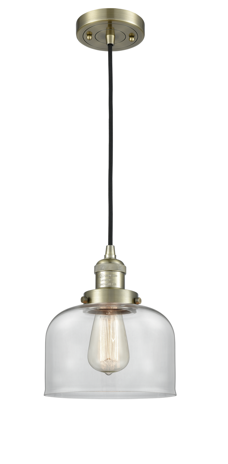 One Light Mini Pendant by Innovations - Franklin Restoration Collection, Antique Brass Finish - 201C-AB-G72