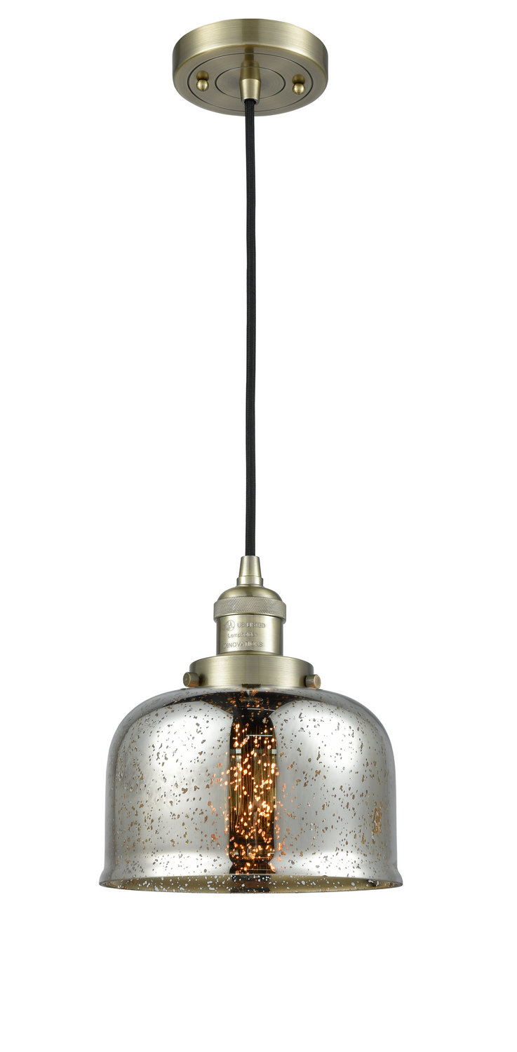 One Light Mini Pendant by Innovations - Franklin Restoration Collection, Antique Brass Finish - 201C-AB-G78
