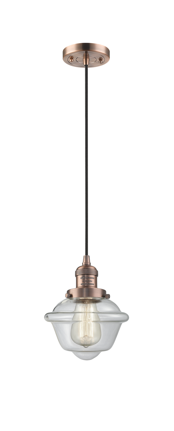 One Light Mini Pendant by Innovations - Franklin Restoration Collection, Antique Copper Finish - 201C-AC-G532