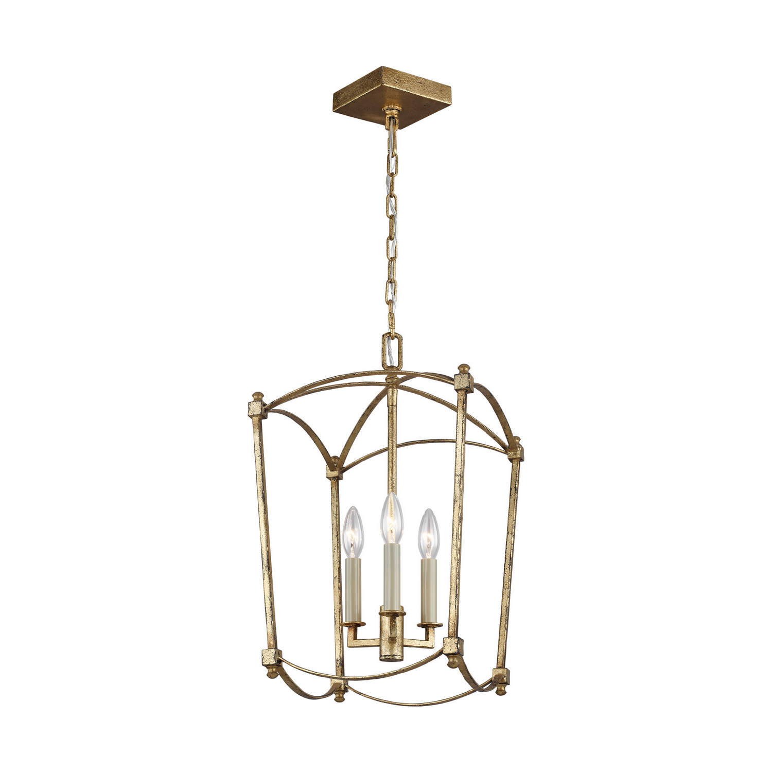 Visual Comfort Studio Thayer Three Light Lantern in Antique Gild - F3321/3ADB