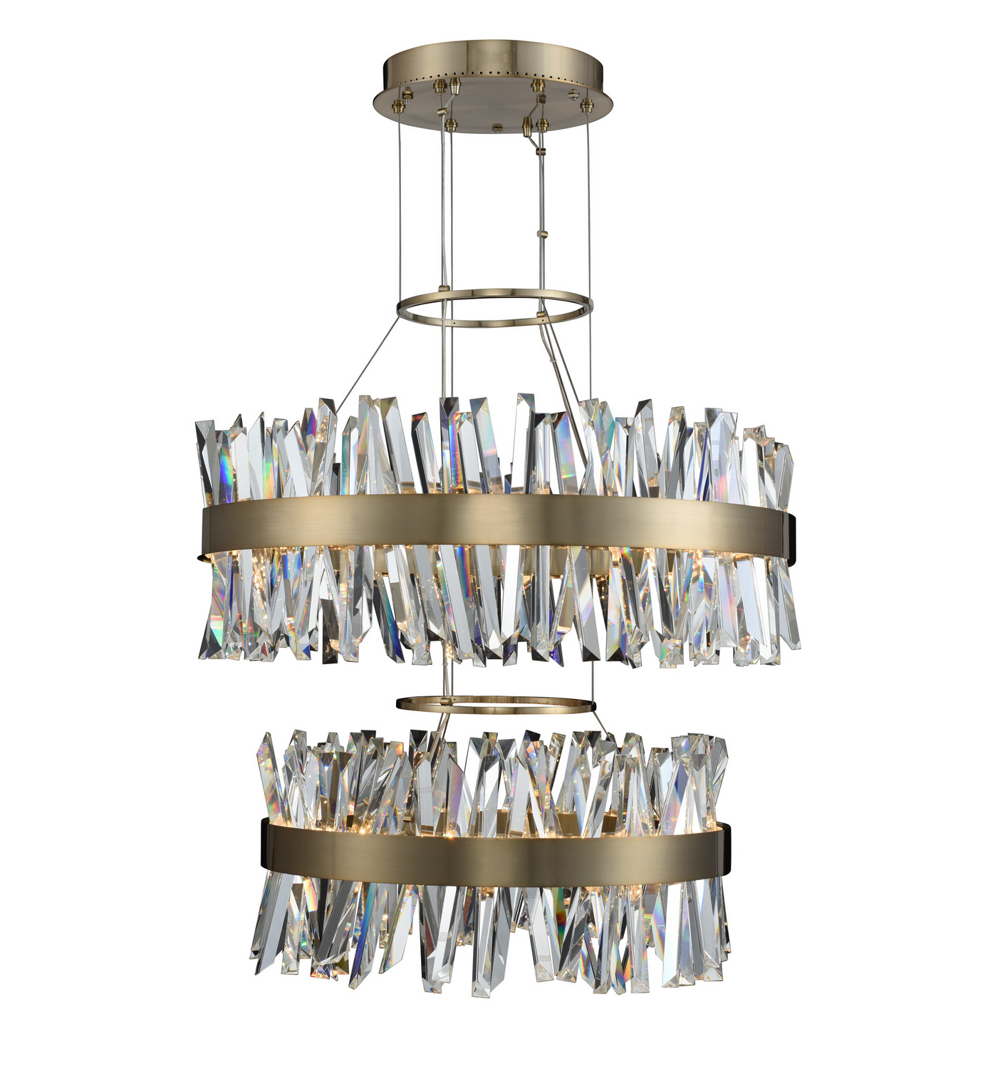 Photos - Chandelier / Lamp Allegri Brushed Champagne Gold LED Pendant from the Glacier Collection 030256-038 