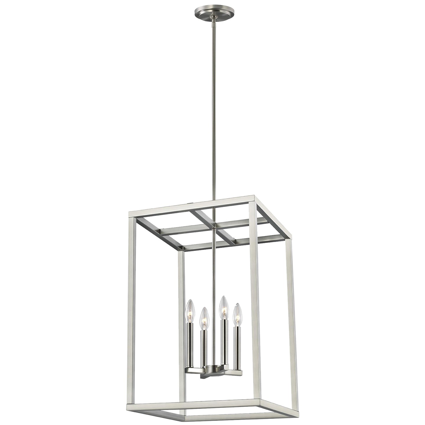 Generation Lighting. Moffet Street Four Light Hall / Foyer Pendant in Brushed Nickel - 5134504-962