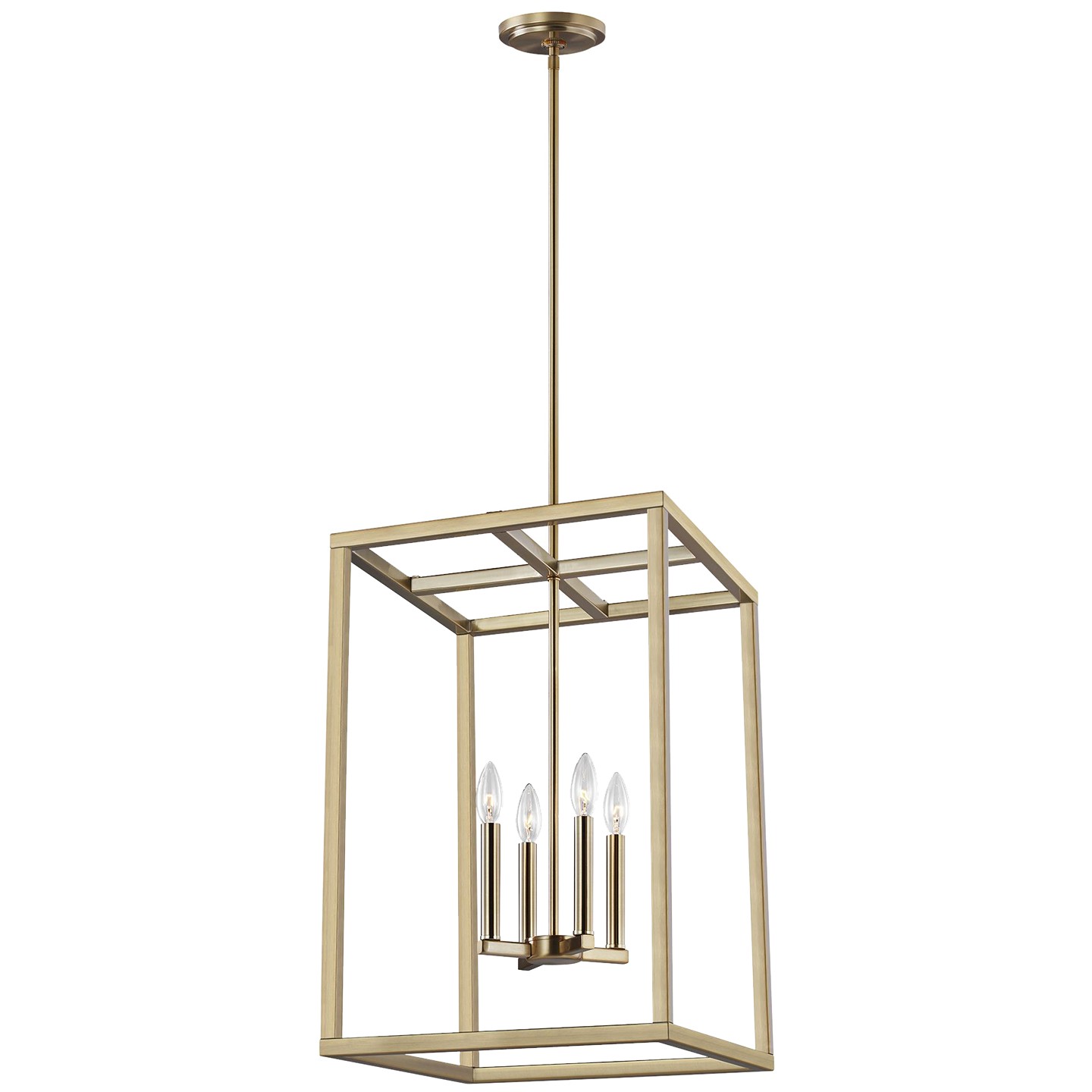 Generation Lighting. Moffet Street Four Light Hall / Foyer in Satin Brass - 5134504EN-848