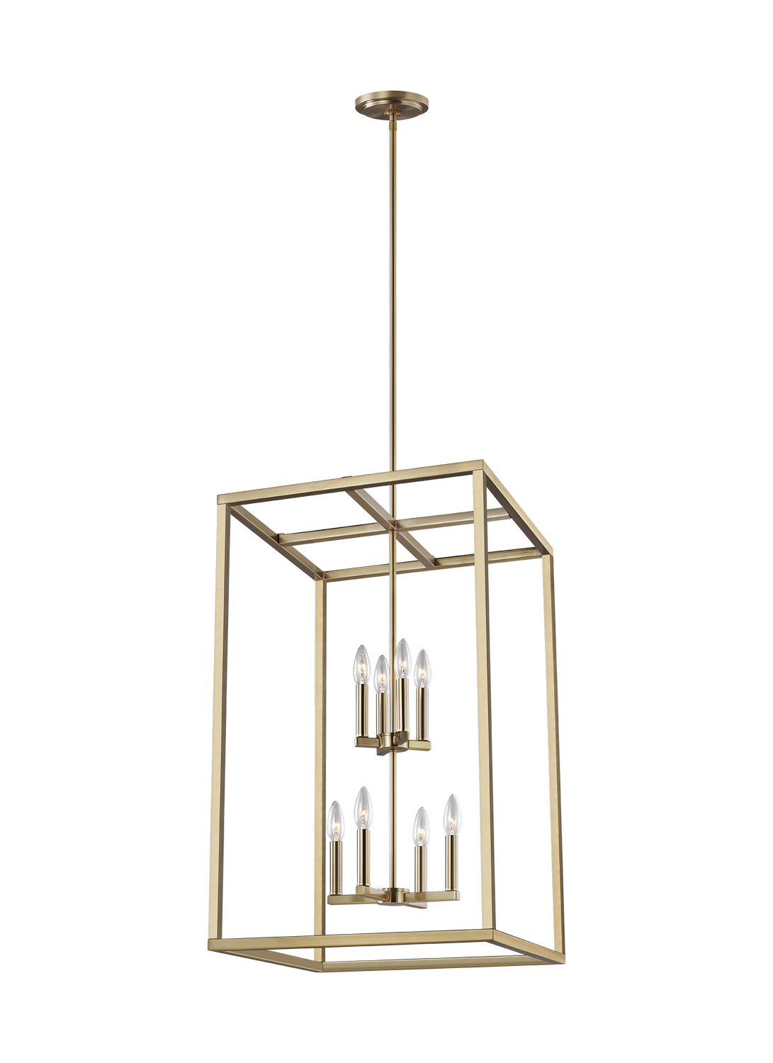 Generation Lighting. Moffet Street Eight Light Hall / Foyer in Satin Brass - 5134508EN-848