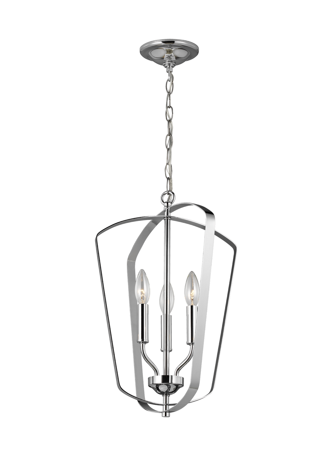 Generation Lighting. Romee Three Light Hall / Foyer Pendant in Chrome - 5134903-05