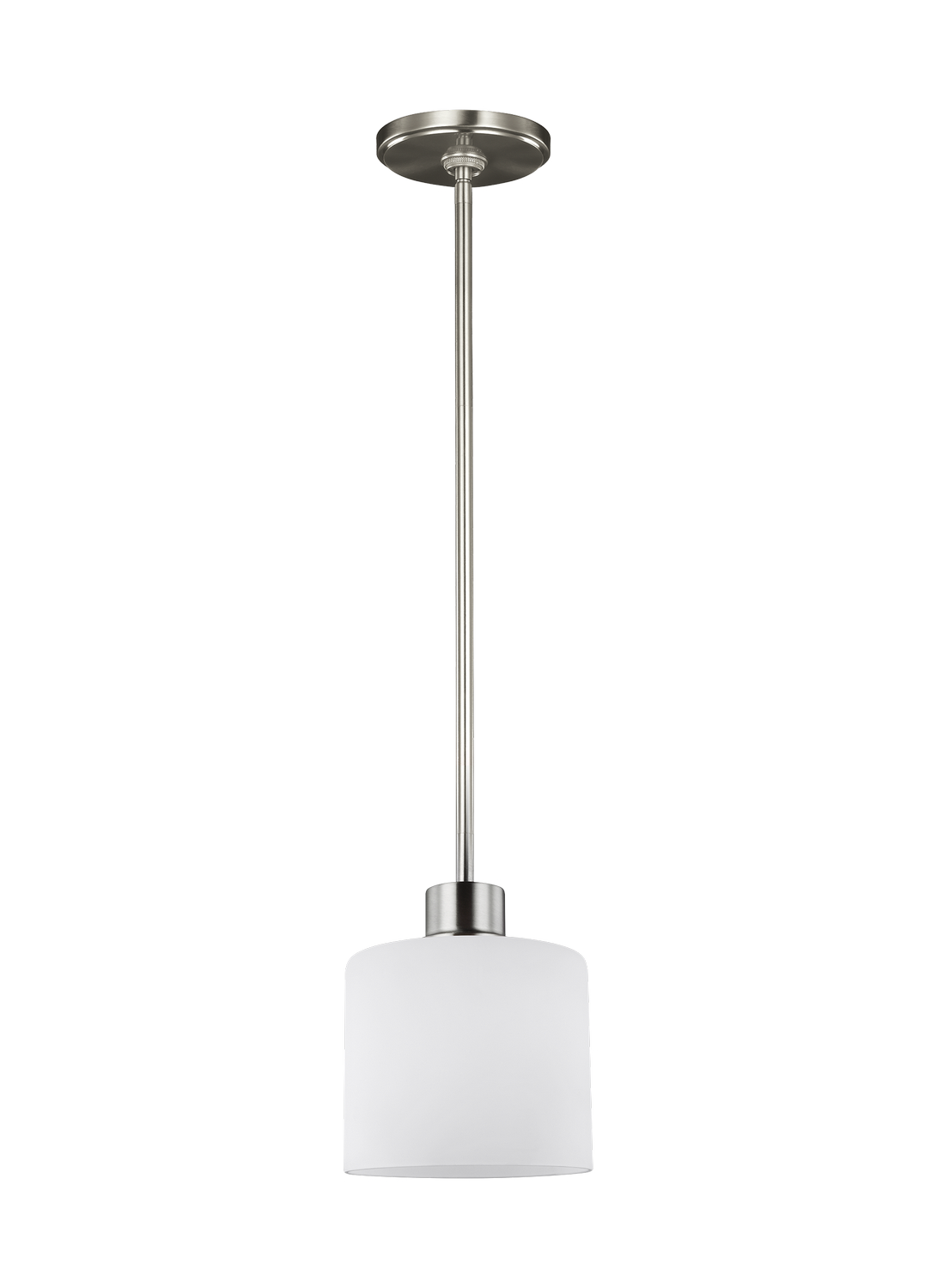 Generation Lighting. Canfield One Light Mini-Pendant in Brushed Nickel - 6128801-962