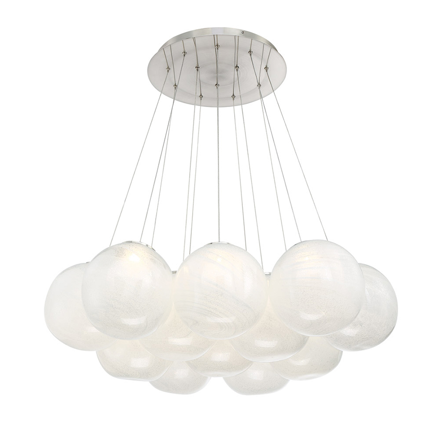 LED Chandelier by Modern Forms - Cosmic Collection, Brushed Nickel Finish - PD-28812-BN