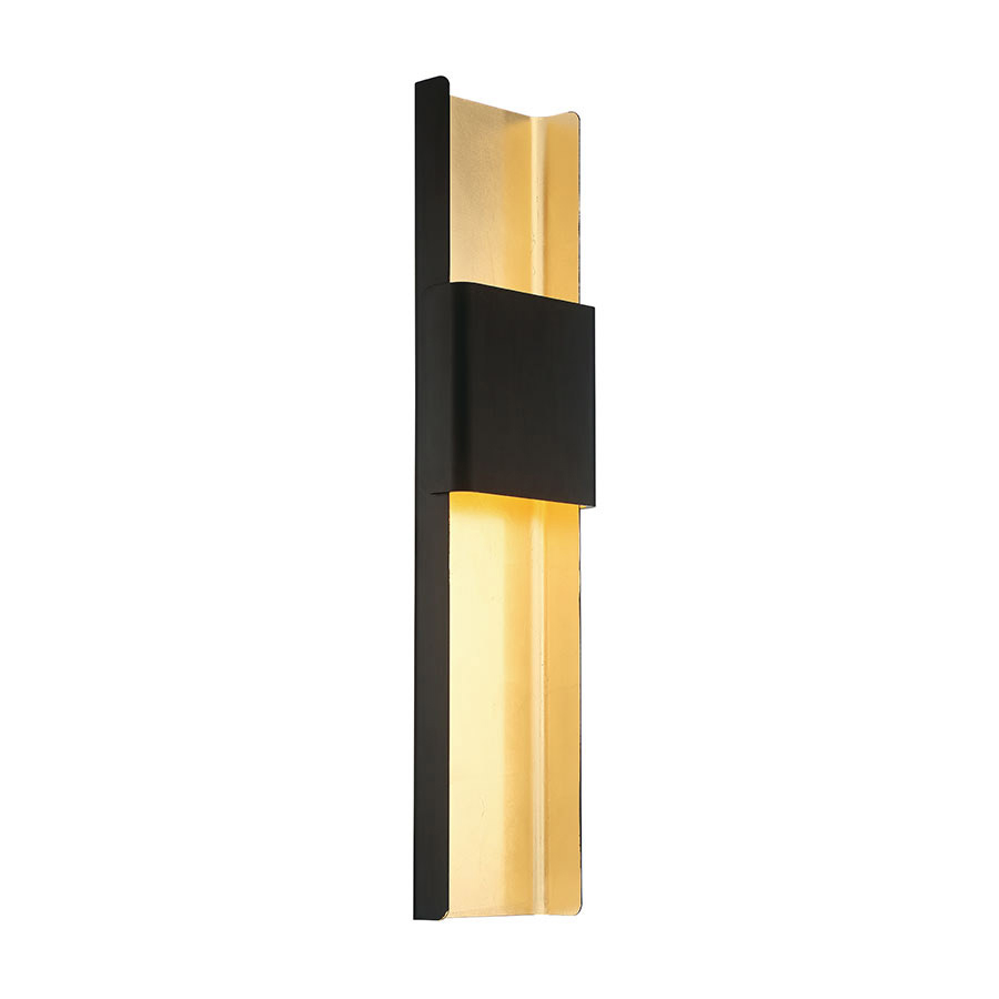 LED Wall Sconce by Modern Forms - Tribeca Collection, Bronze & Gold Leaf Finish - WS-40832-BZ/GL