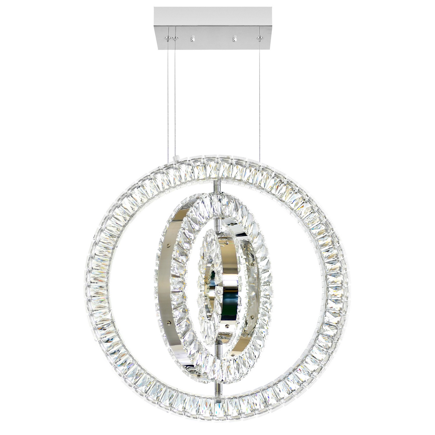 CWI Lighting 1046P20-3-601 Celina LED 20 inch Chrome Down Chandelier Ceiling Light