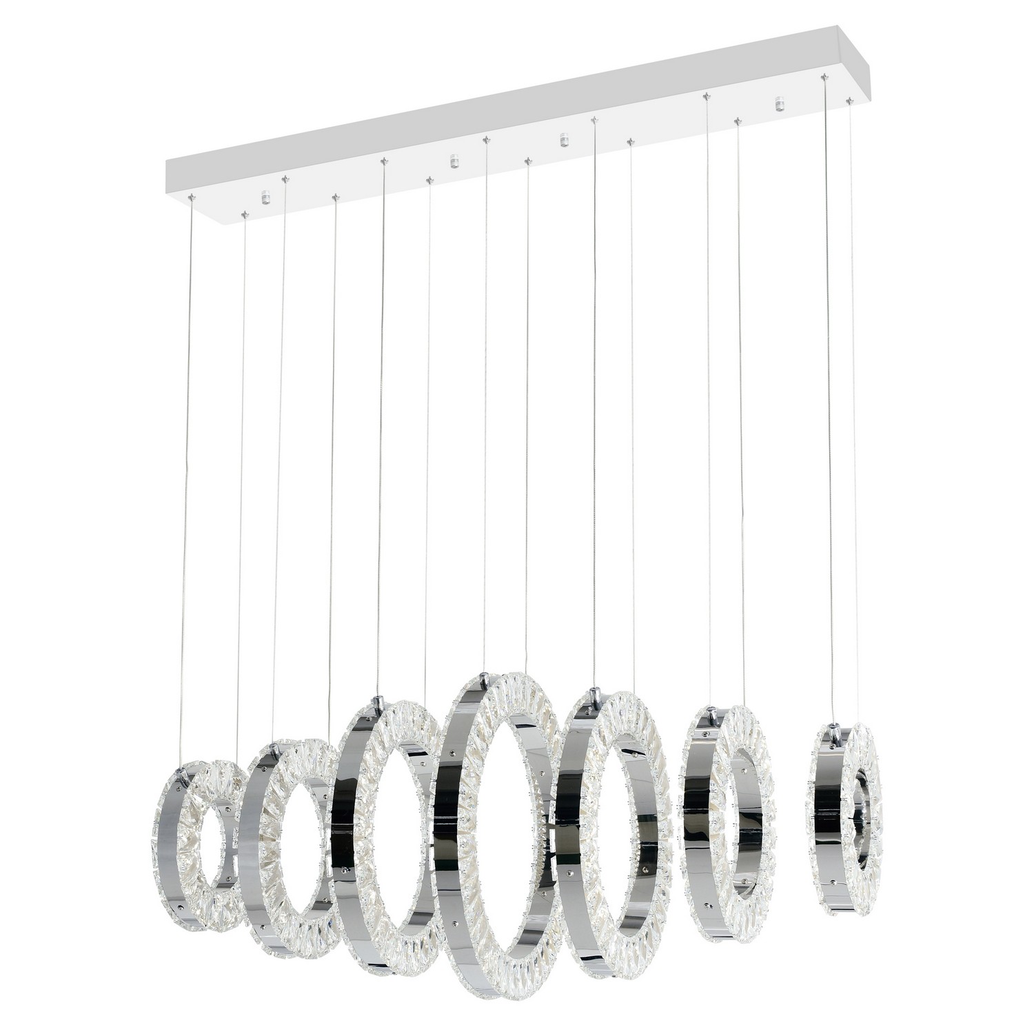 CWI Lighting 1046P37-7-601-RC Celina LED 37 inch Chrome Pool Table Light Ceiling Light