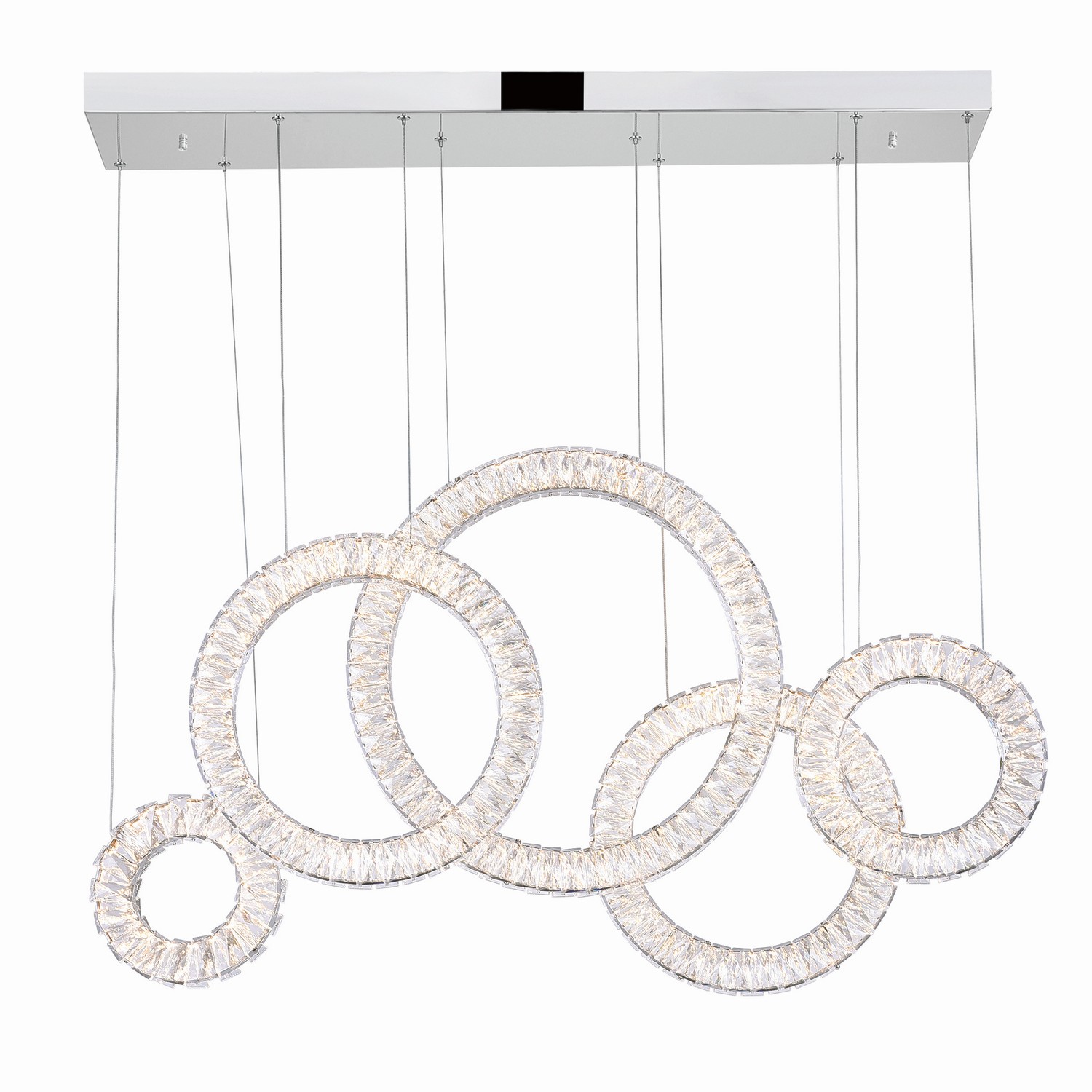 CWI Lighting 1046P43-5-601-RC Celina LED 43 inch Chrome Pool Table Light Ceiling Light