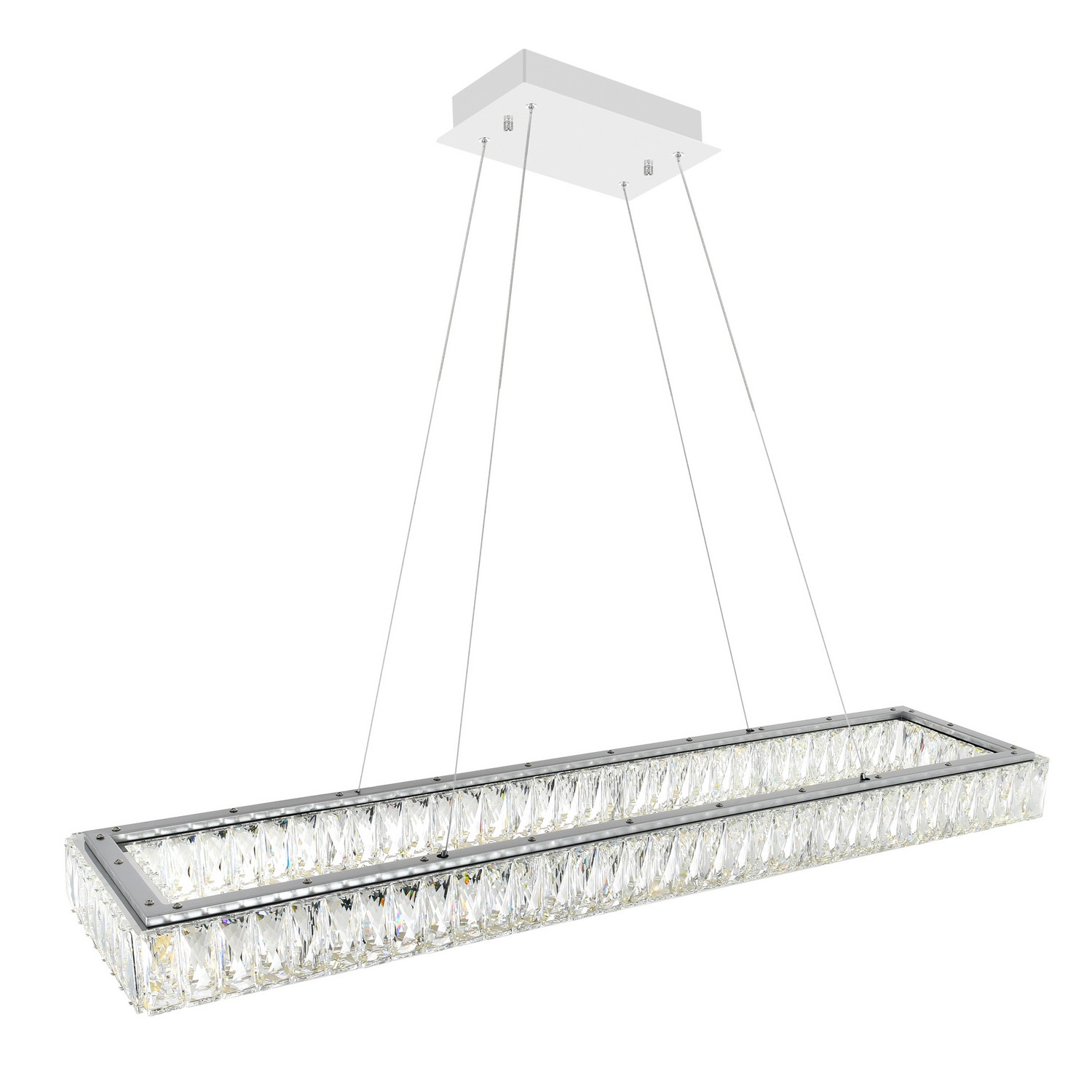 CWI Lighting 1084P44-601-RC-1C Felicity LED 44 inch Chrome Pool Table Light Ceiling Light