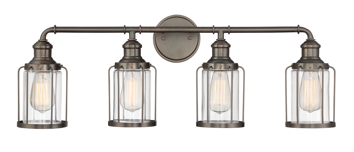 Photos - Chandelier / Lamp Wide Designers Fountain Satin Copper Bronze Four Light Bath Bar from the Anson Collection 91304-SCB 