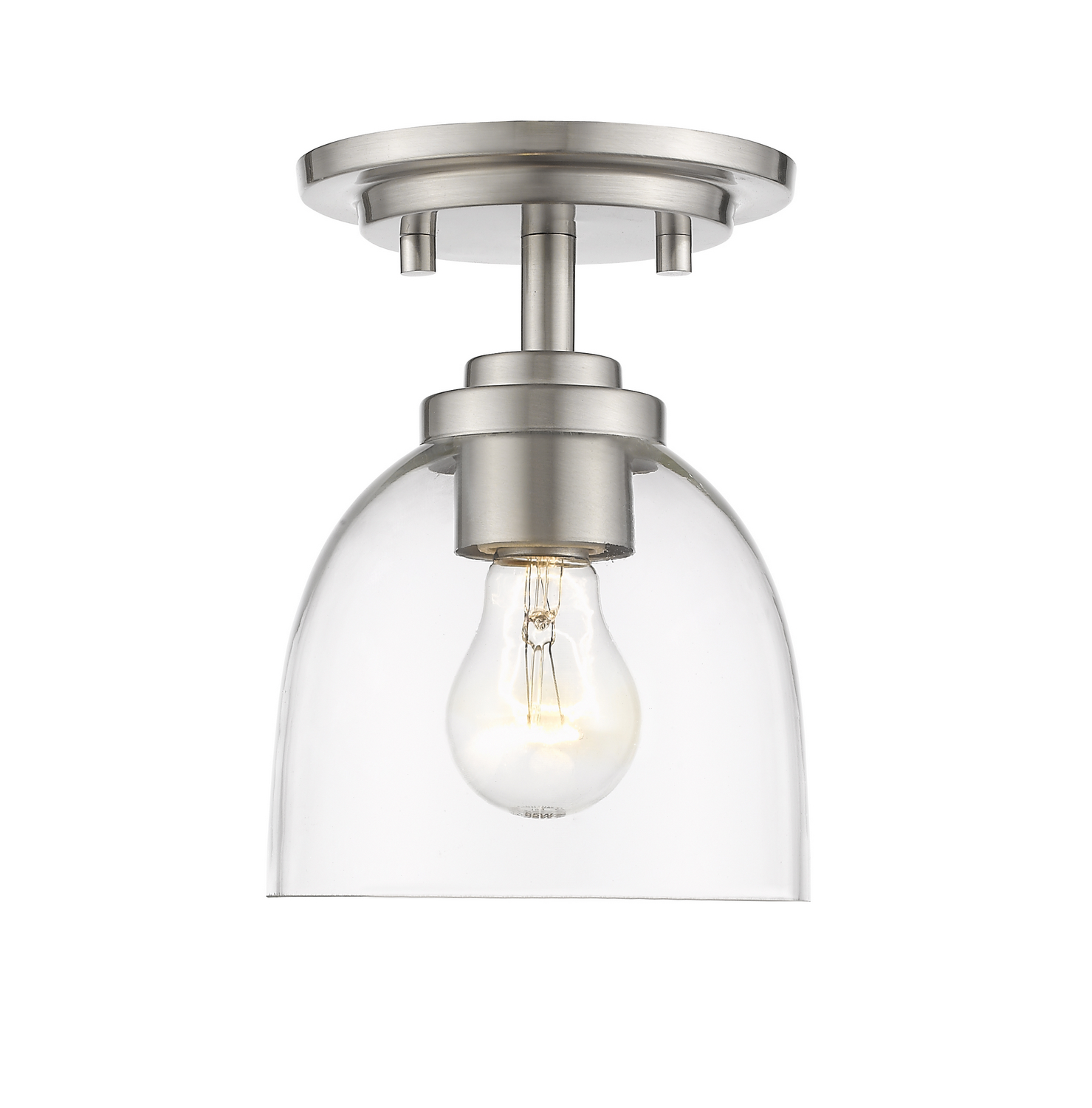 One Light Flush Mount by Z-Lite - Ashton Collection, Brushed Nickel Finish - 460F1-BN