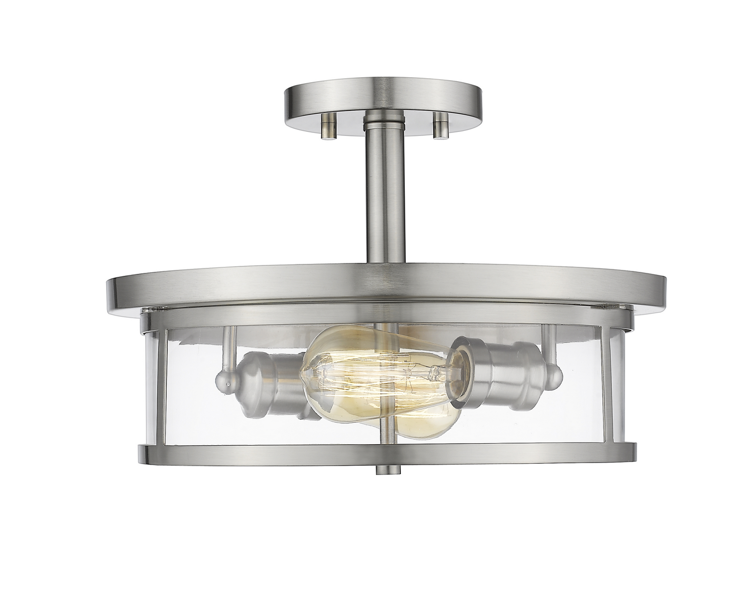 Two Light Semi Flush Mount by Z-Lite - Savannah Collection, Brushed Nickel Finish - 462SF14-BN