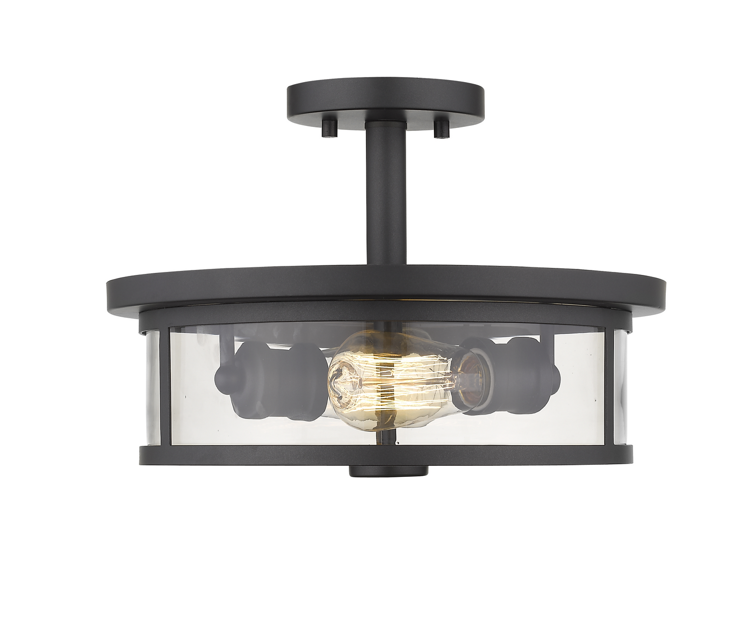 Two Light Semi Flush Mount by Z-Lite - Savannah Collection, Bronze Finish - 462SF14-BRZ