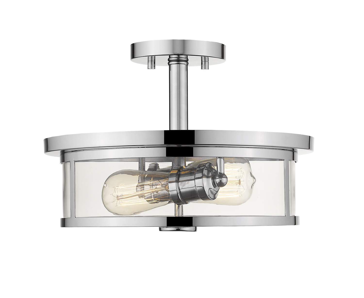 Two Light Semi Flush Mount by Z-Lite - Savannah Collection, Chrome Finish - 462SF14-CH