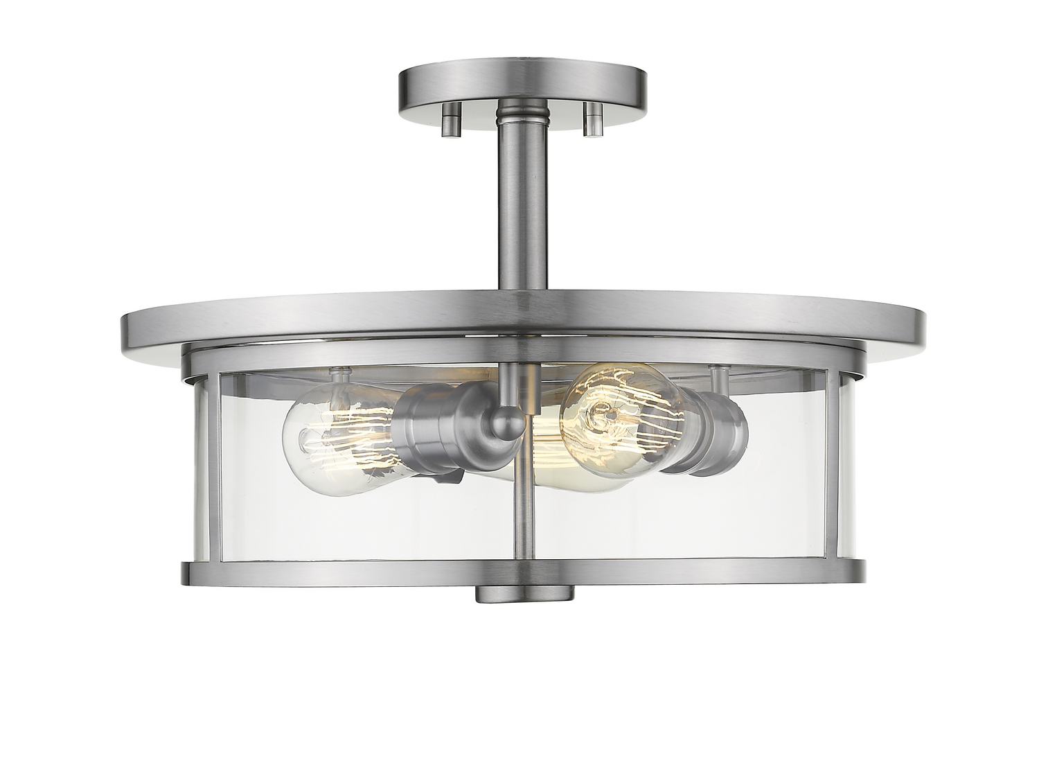 Three Light Semi Flush Mount by Z-Lite - Savannah Collection, Brushed Nickel Finish - 462SF16-BN