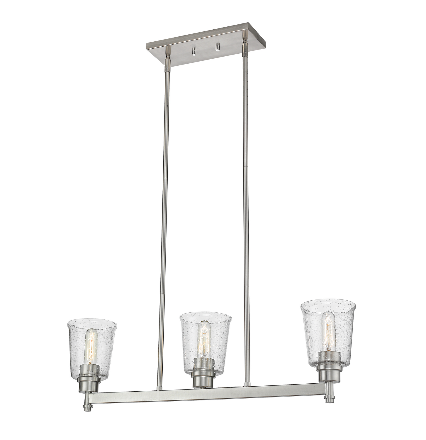 Three Light Linear Chandelier by Z-Lite - Bohin Collection, Brushed Nickel Finish - 464-3L-BN