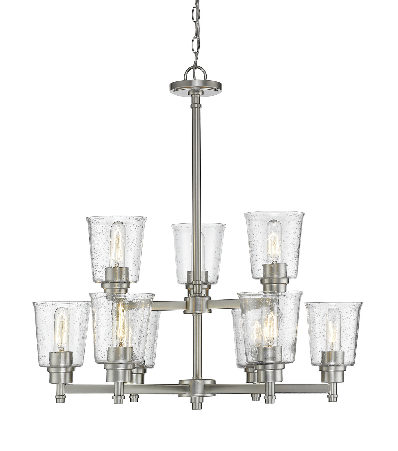Nine Light Chandelier by Z-Lite - Bohin Collection, Brushed Nickel Finish - 464-9BN