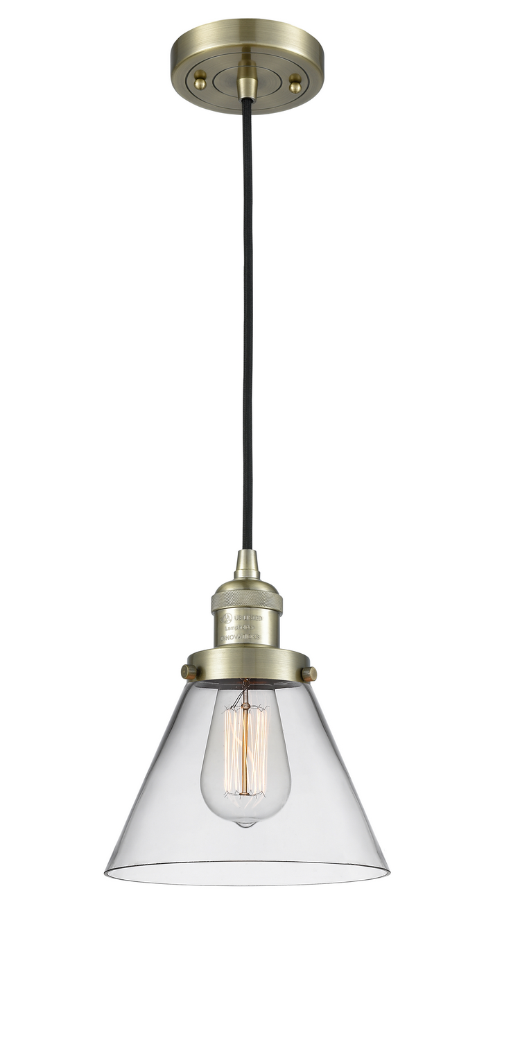 LED Mini Pendant by Innovations - Franklin Restoration Collection, Antique Brass Finish - 201C-AB-G42-LED