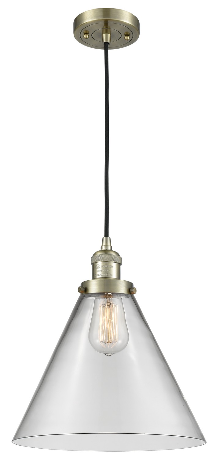 LED Mini Pendant by Innovations - Franklin Restoration Collection, Antique Brass Finish - 201C-AB-G42-L-LED