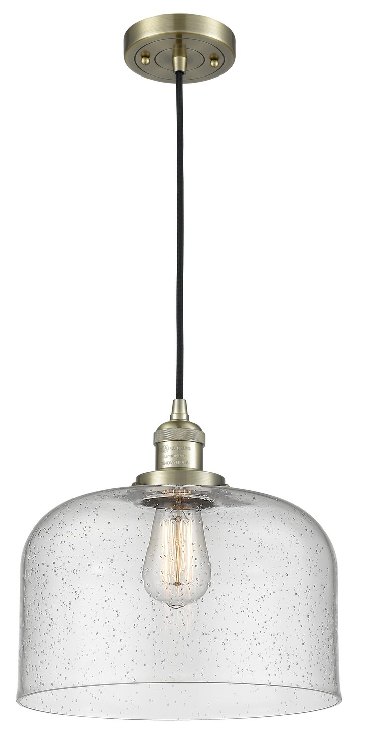 LED Mini Pendant by Innovations - Franklin Restoration Collection, Antique Brass Finish - 201C-AB-G74-L-LED