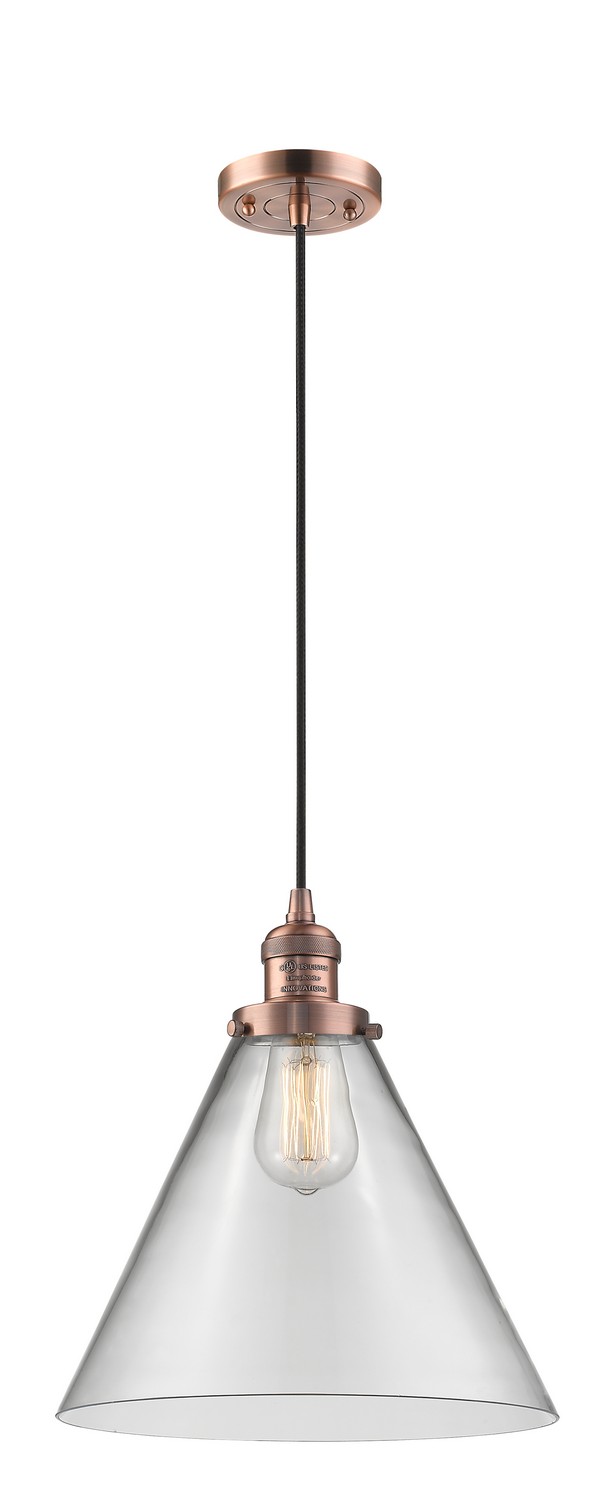 One Light Mini Pendant by Innovations - Franklin Restoration Collection, Antique Copper Finish - 201C-AC-G42-L