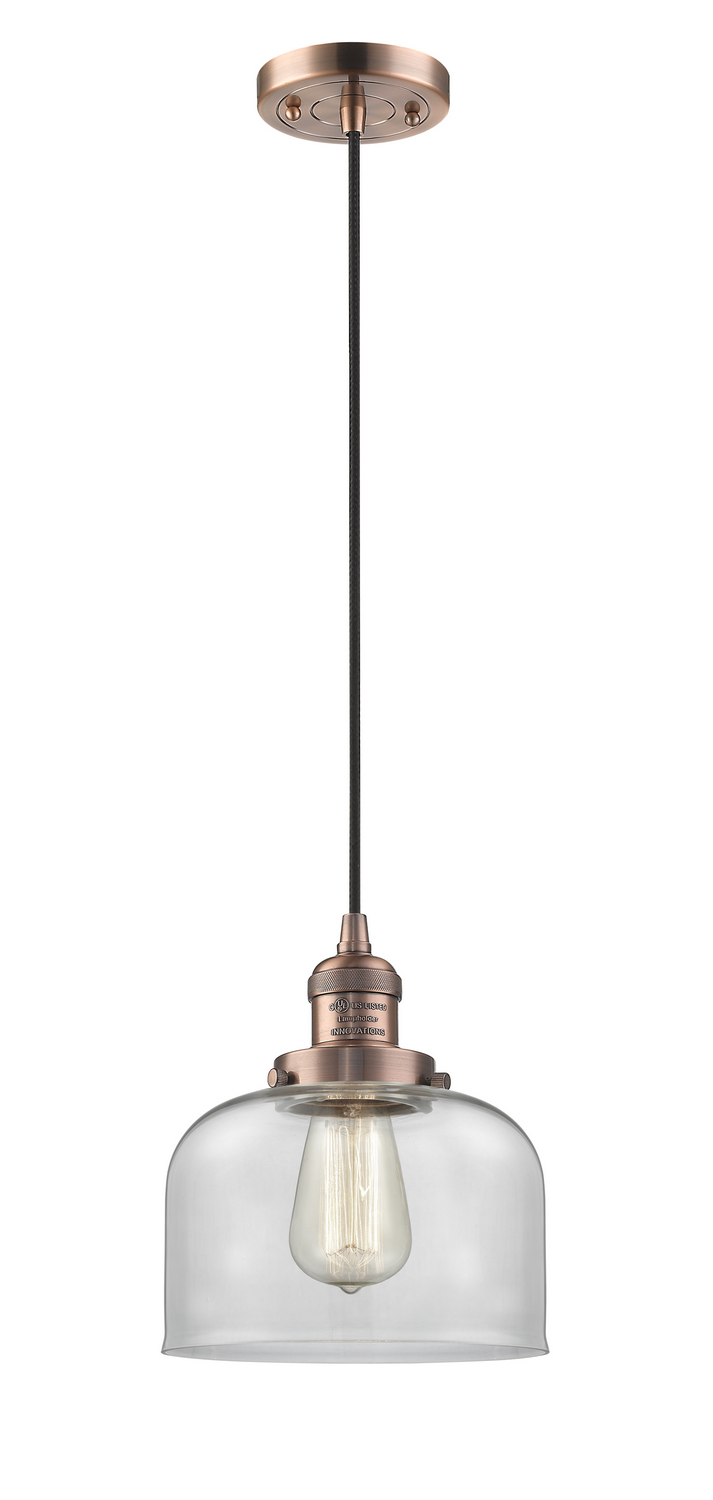 LED Mini Pendant by Innovations - Franklin Restoration Collection, Antique Copper Finish - 201C-AC-G72-LED
