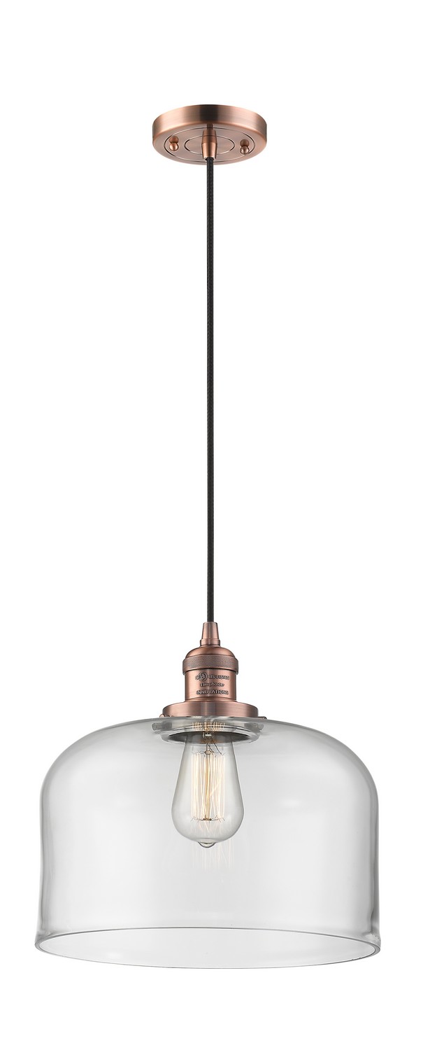 LED Mini Pendant by Innovations - Franklin Restoration Collection, Antique Copper Finish - 201C-AC-G72-L-LED
