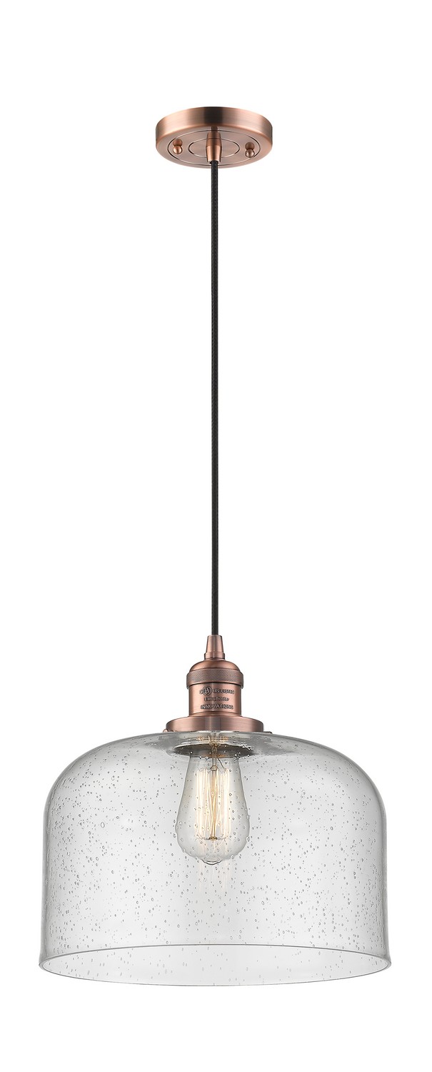 One Light Mini Pendant by Innovations - Franklin Restoration Collection, Antique Copper Finish - 201C-AC-G74-L