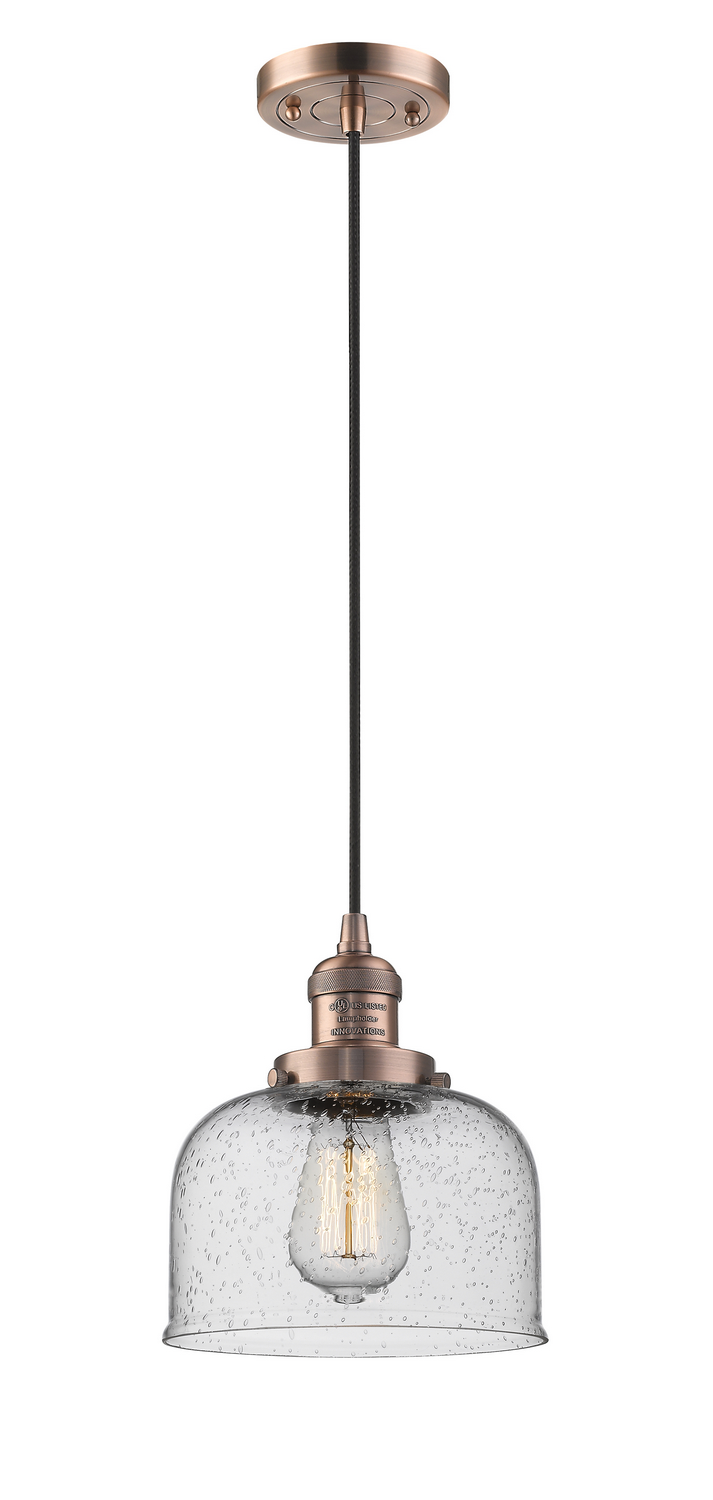 LED Mini Pendant by Innovations - Franklin Restoration Collection, Antique Copper Finish - 201C-AC-G74-LED