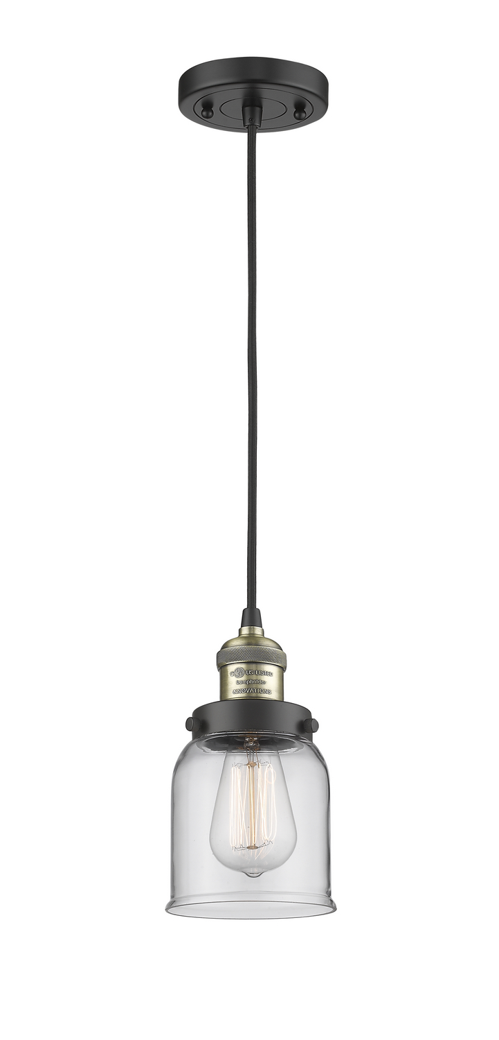 One Light Mini Pendant by Innovations - Franklin Restoration Collection, Black Antique Brass Finish - 201C-BAB-G52