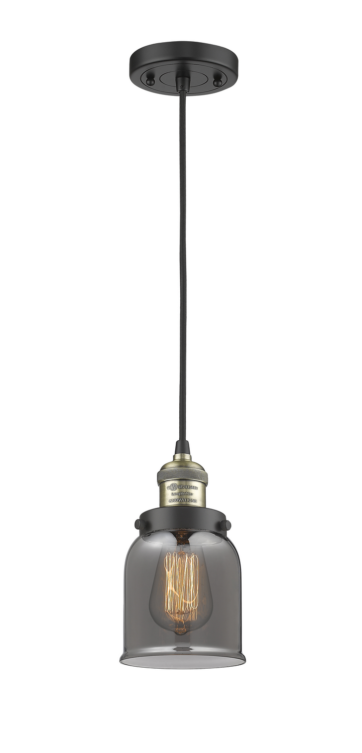One Light Mini Pendant by Innovations - Franklin Restoration Collection, Black Antique Brass Finish - 201C-BAB-G53