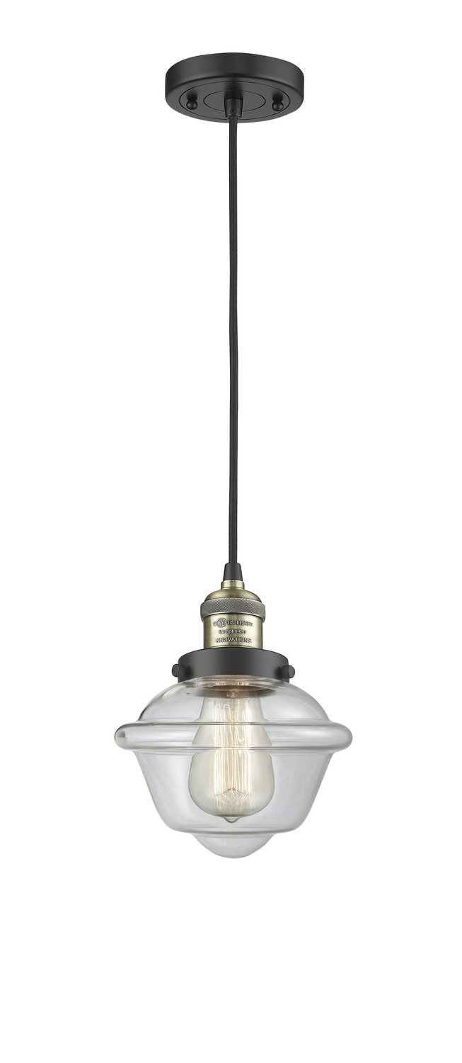 One Light Mini Pendant by Innovations - Franklin Restoration Collection, Black Antique Brass Finish - 201C-BAB-G532