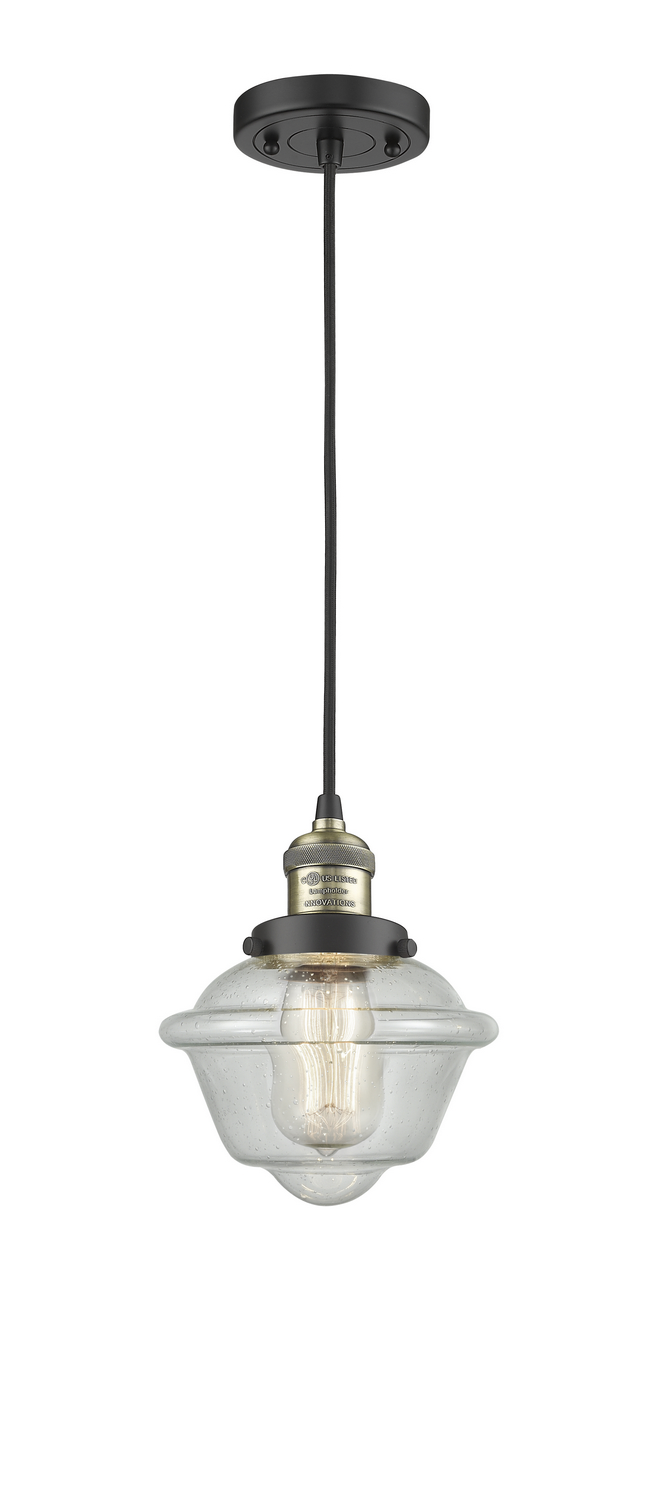 One Light Mini Pendant by Innovations - Franklin Restoration Collection, Black Antique Brass Finish - 201C-BAB-G534