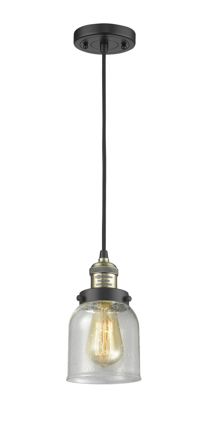 One Light Mini Pendant by Innovations - Franklin Restoration Collection, Black Antique Brass Finish - 201C-BAB-G54