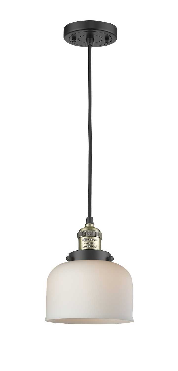 One Light Mini Pendant by Innovations - Franklin Restoration Collection, Black Antique Brass Finish - 201C-BAB-G71