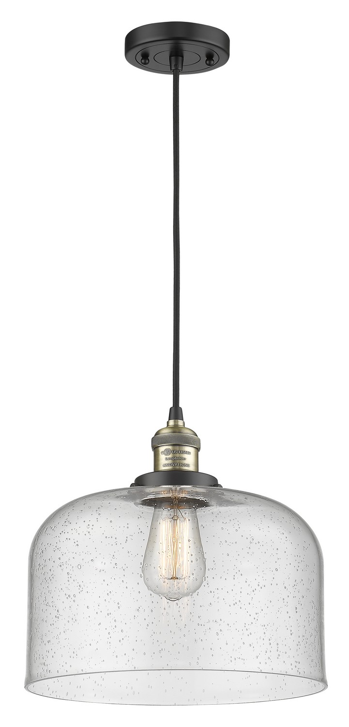 One Light Mini Pendant by Innovations - Franklin Restoration Collection, Black Antique Brass Finish - 201C-BAB-G74-L