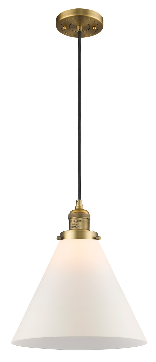 One Light Mini Pendant by Innovations - Franklin Restoration Collection, Brushed Brass Finish - 201C-BB-G41-L