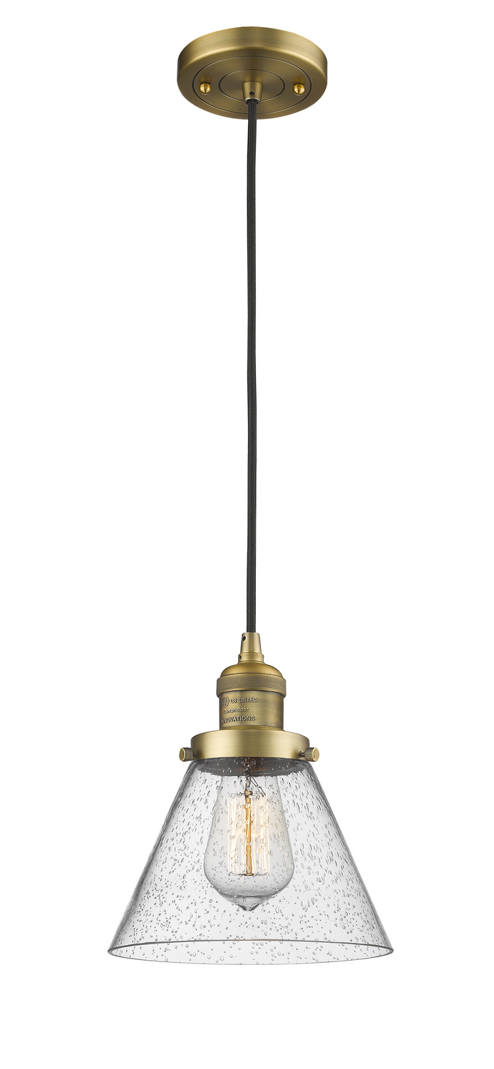 LED Mini Pendant by Innovations - Franklin Restoration Collection, Brushed Brass Finish - 201C-BB-G44-LED