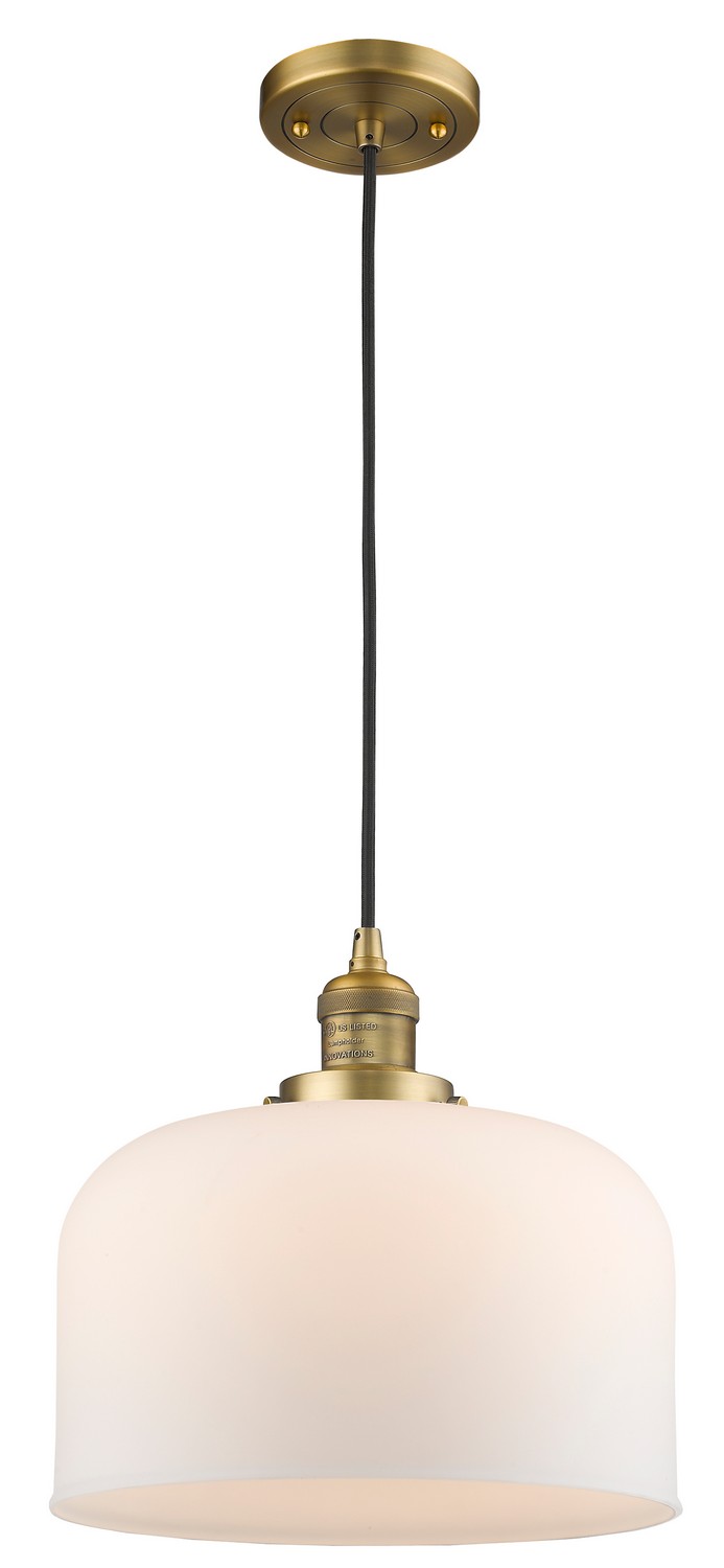 One Light Mini Pendant by Innovations - Franklin Restoration Collection, Brushed Brass Finish - 201C-BB-G71-L