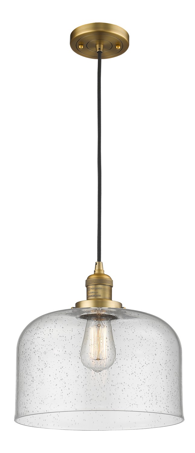 One Light Mini Pendant by Innovations - Franklin Restoration Collection, Brushed Brass Finish - 201C-BB-G74-L