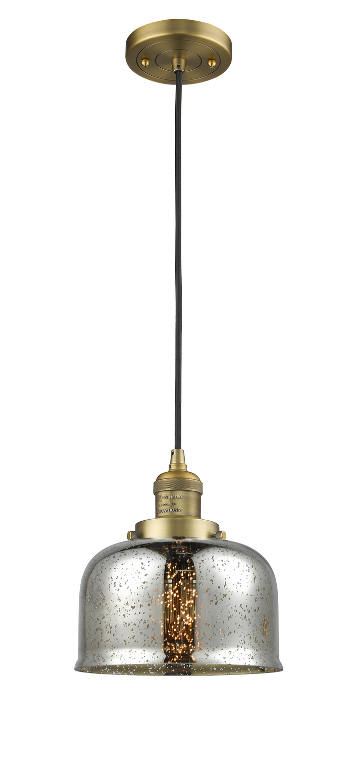 One Light Mini Pendant by Innovations - Franklin Restoration Collection, Brushed Brass Finish - 201C-BB-G78