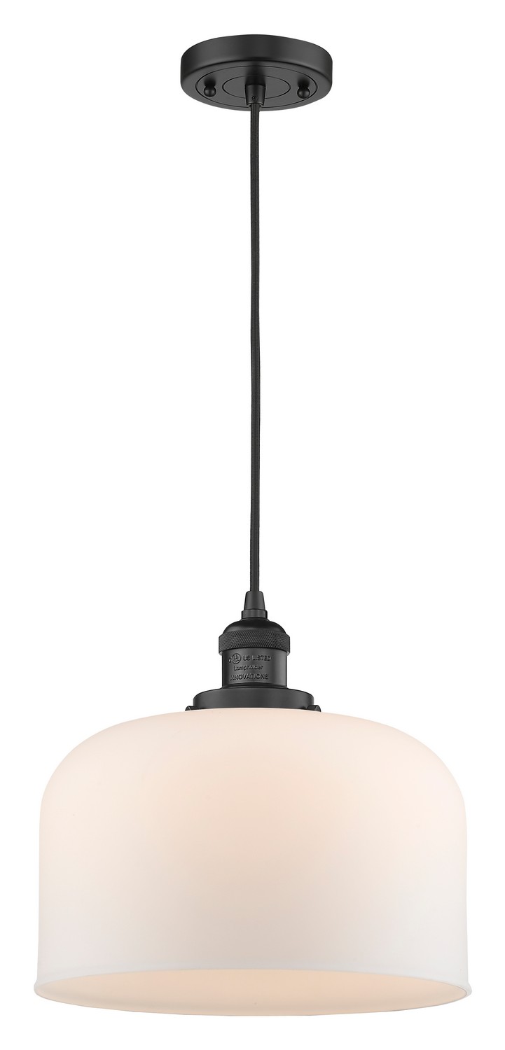 LED Mini Pendant by Innovations - Franklin Restoration Collection, Matte Black Finish - 201C-BK-G71-L-LED